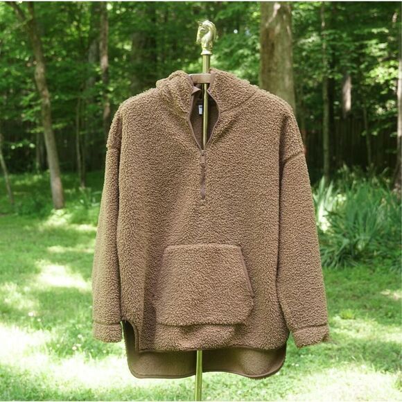 Old Navy Camel Tan Wubby Fleece Pullover Hoodie - Picture 1 of 8